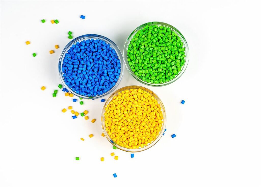 Polymer dye in Plastic pellets.